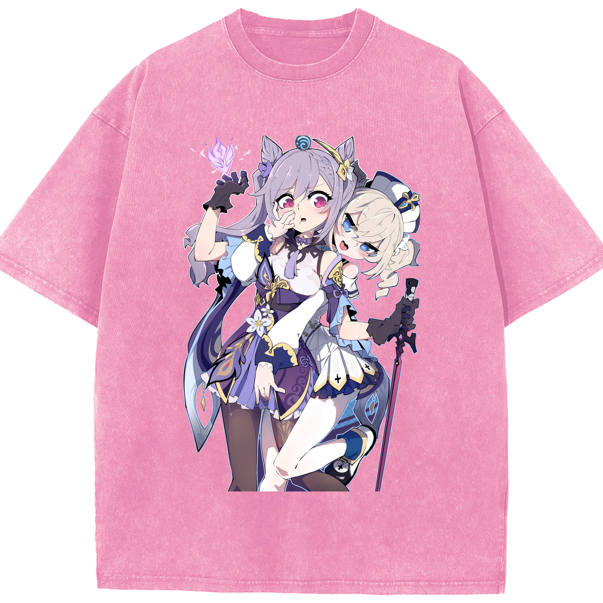 げんし神 刻晴 こくせい genshin Kokusei 綿100% ヴィンテージ風 半袖Tシャツ（フロントプリント）